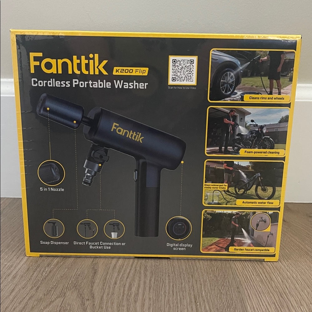 ❤️NEW!!!❤️ Fanttik K200 Flip Cordless Portable Washer - Black & Yellow.SEALED.
